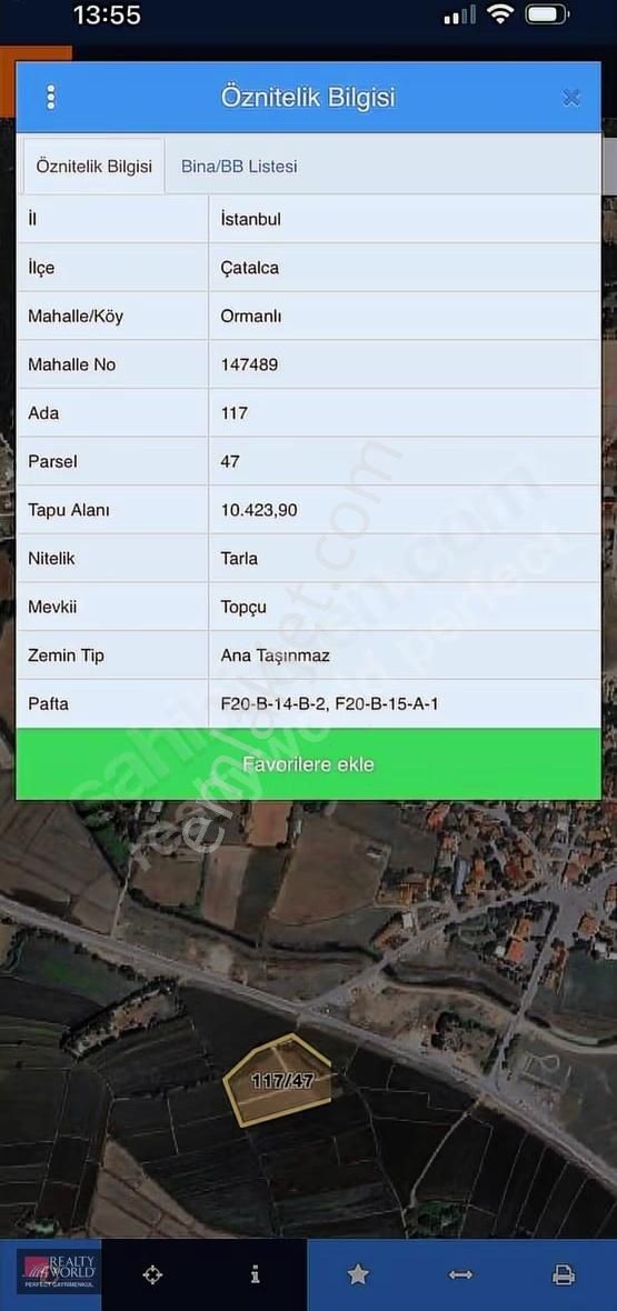 Çatalca /ormanlı Köyü 289 M2 Hisseli Muvafakatnemeli Çaplı Tarla - Görsel 3