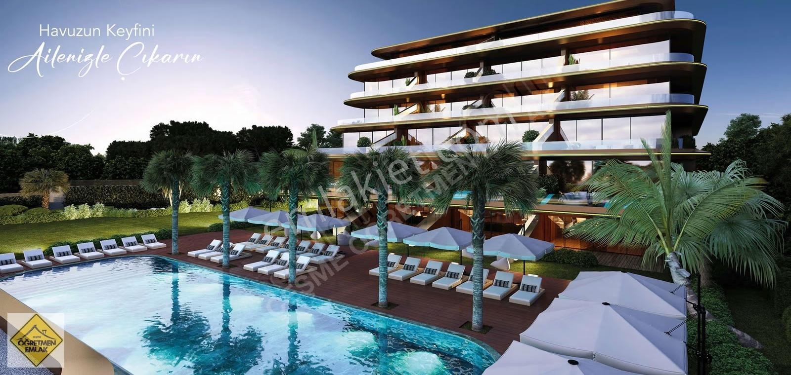 Çeşme Ayasaranda Ön Cephe Bahçe Katı Deniz Manzaralı Daire
