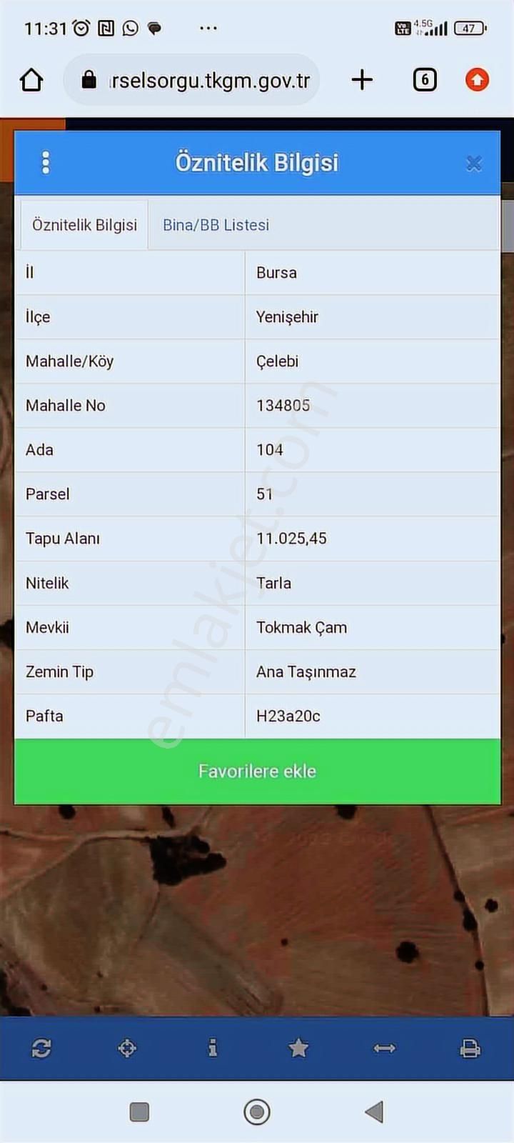 11 Dönüm Çelebide Yola Cephe Tarla - Görsel 2