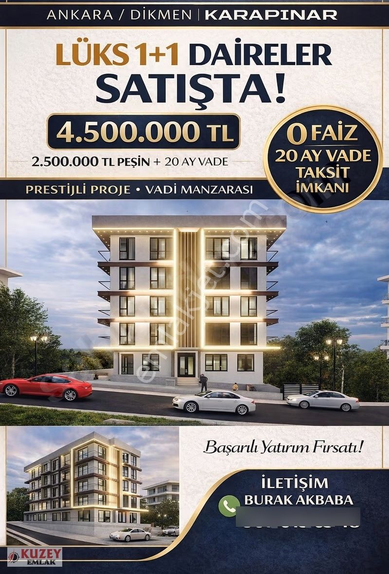 ** Kuzey Emlak'tan Dikmen'de 1+1 Prestijli Lüks Daire Projesi **