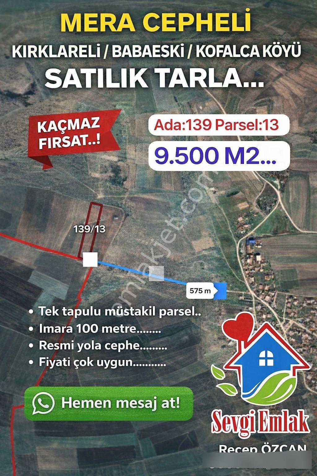 Sevgi Emlaktan Satılık Tarla
