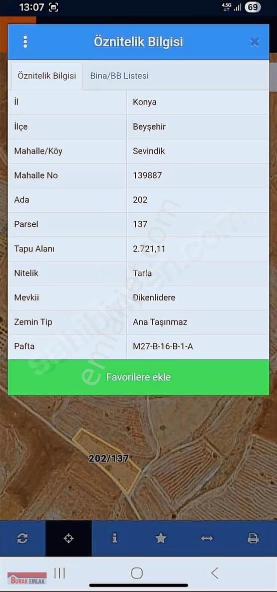 Burak Emlak'tan Konya Beyşehir Satılık Tarla - Görsel 2