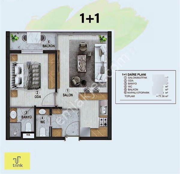 Beytepe'de 1+1 Yatırım Fırsatı