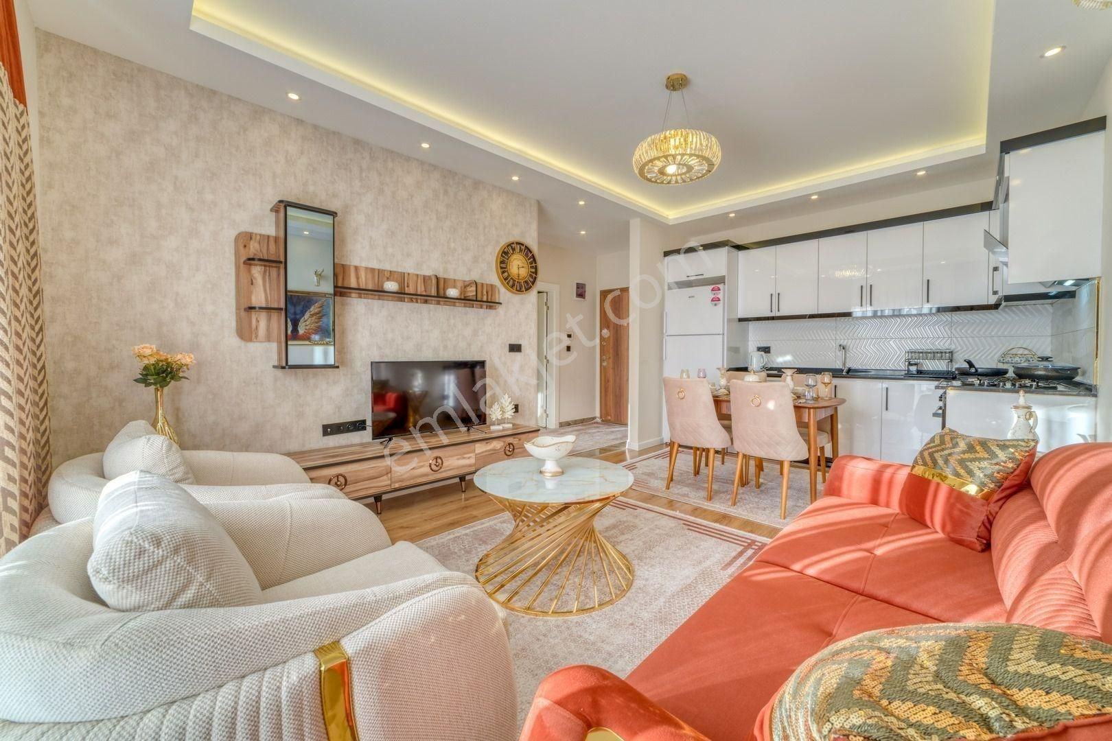 Alanya Kestel’de Deniz Manzaralı, Eşyalı 1+1 Daire - Görsel 15