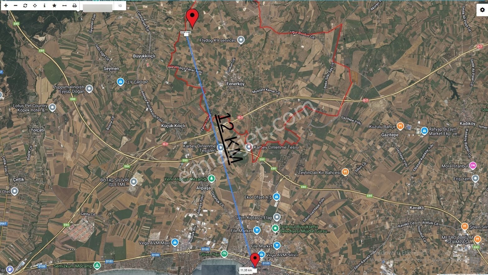 Silivri Fener Mahallesinde Mustakil Tek Tapu 9804 M2 Arsa - Görsel 14