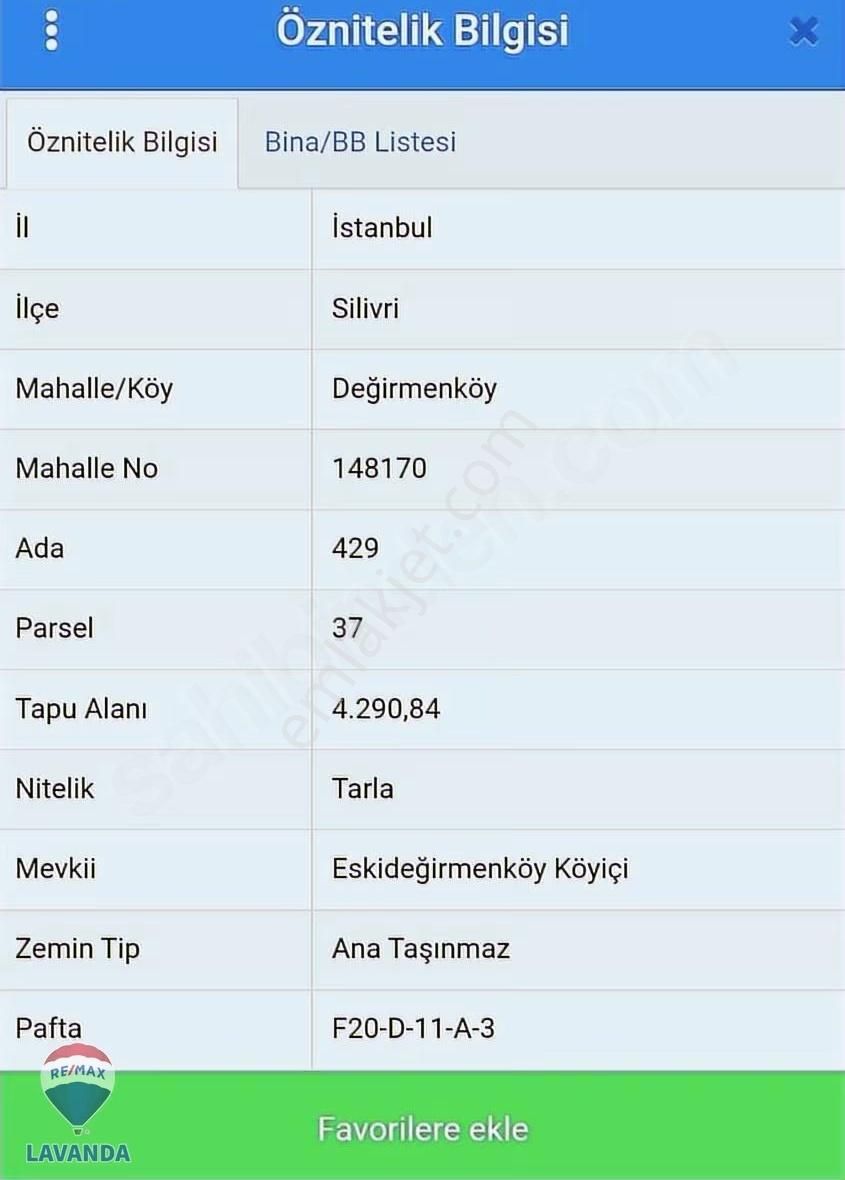 Remax Lavanda Dan Silivri Değirmenköyde Satılık Hisseli Tarla - Görsel 3