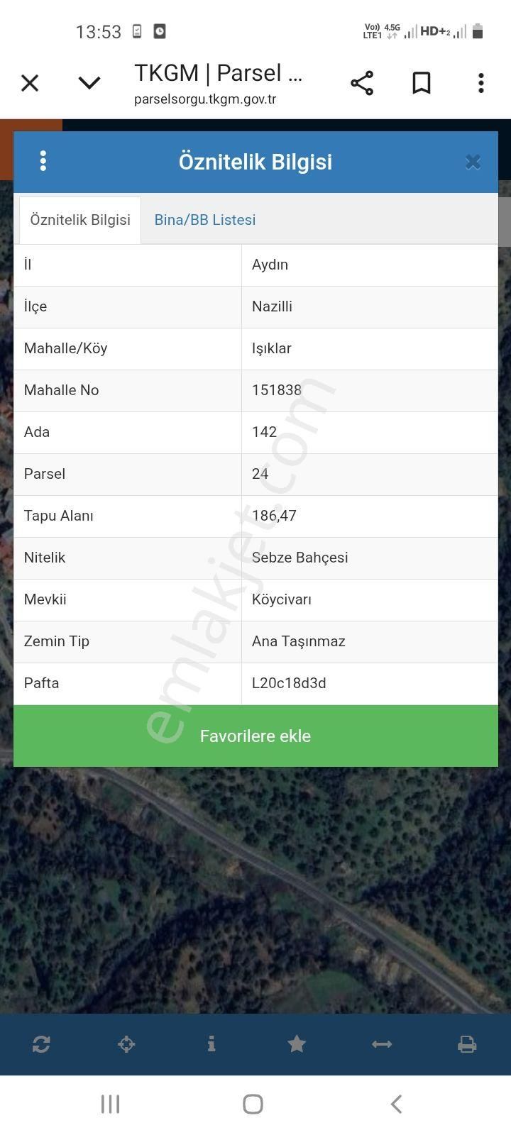 Aydın Nazilli Satılık Sebze Bahçesi