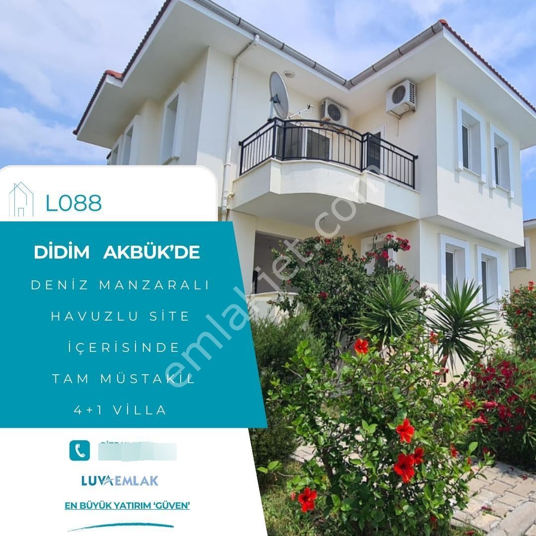 Didim Akbük'te Özel Bir Sitede Havuz Başı Deniz Manzaralı 4+1 Müstakil Villa