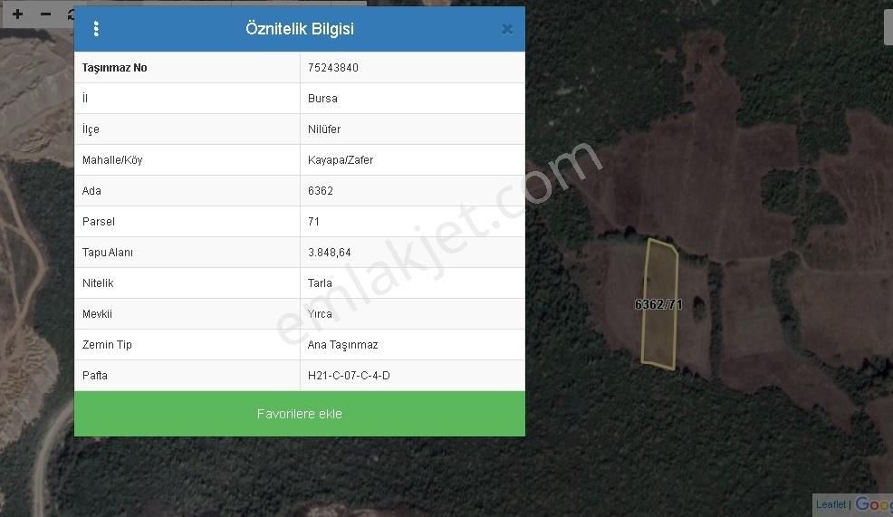 Doğa Severlere Bursa Nilüfer Kayapa Da 1925 M2 Fırsat Arazi - Görsel 32