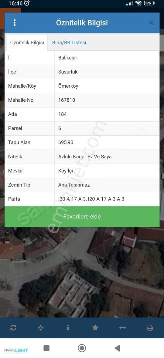 Susurluk Ömerköy De Satılık Arsa Ve İçinde Eşyalı Ev