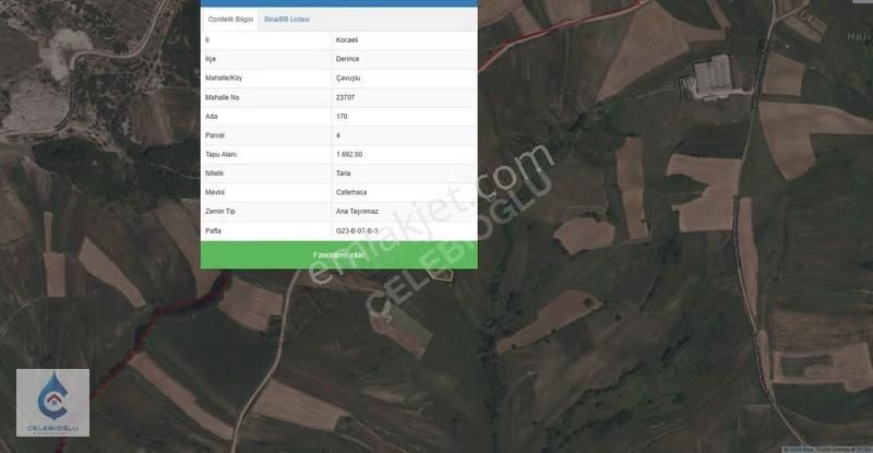 Kocaeli Derince Çavuşlu Mahallesi Satılık 1692 M² Tarla - Görsel 4