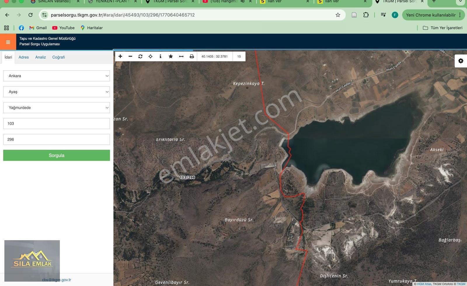 Yağmurdede Köyü 530m2 Asfalt Kenarı Baraja Yakın Satılık Tarla! - Görsel 4