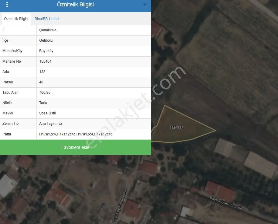 Çanakkale Gelibolu Satırlık Tarla