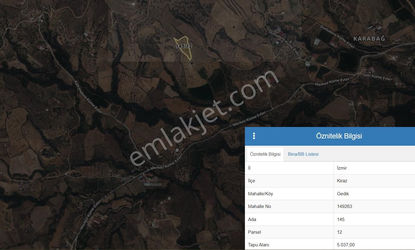 Meta'dan Yola Cephe 5037 M² Zeytin- İncir Bahçesi