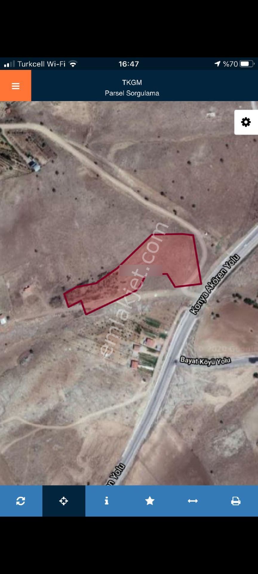 Bayat Mahallesi Anayola Cephe Müstakil Tapulu Pazarlık Payı Var