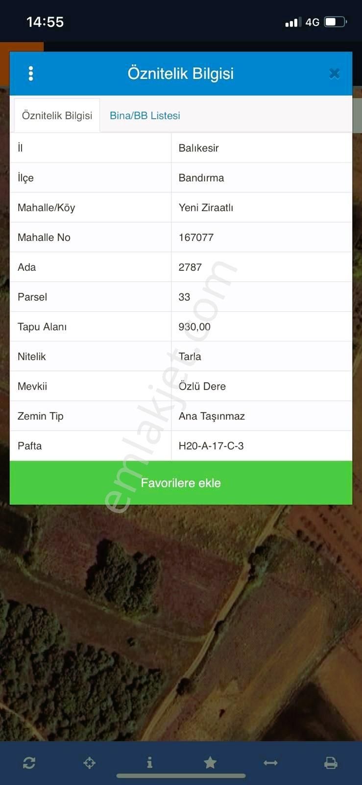 Bandırma Yeni Ziraatli Köyü 930 M2 Tek Tapu Satılık Tarla - Görsel 2