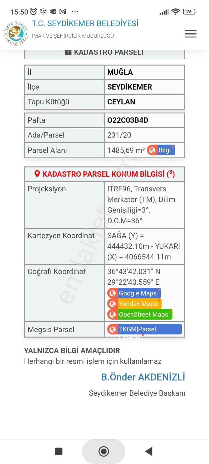 Acill Acill Acill Muğla Seydikemer Sahil Ceylan Mah... 1500 M2 Arazi - Görsel 9