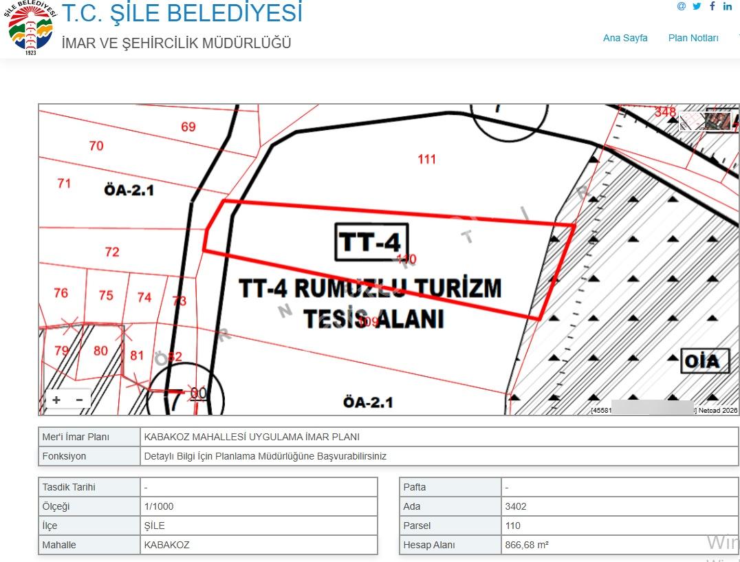 Şile Kabakozda 866 M² Doğa & Deniz Manzaralı Arsa