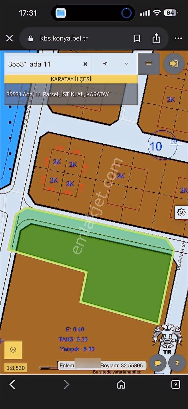 Konyanın Hızla Gelişen Bölgesi İstiklal'de Villa Arsası - Görsel 5