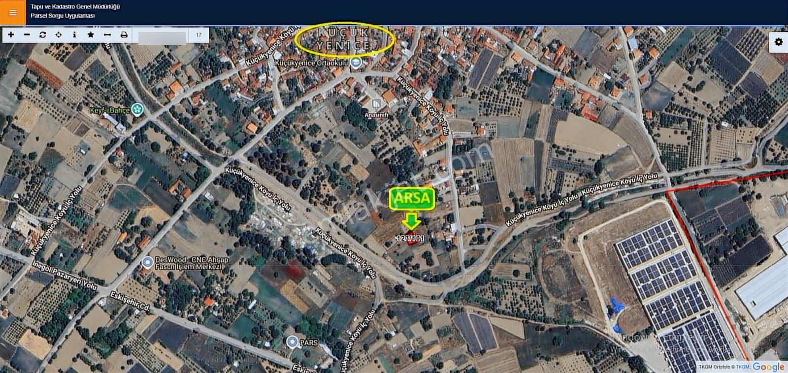 Ulucan'dan İnegöl Küçükyenice'de Satılık Arsa