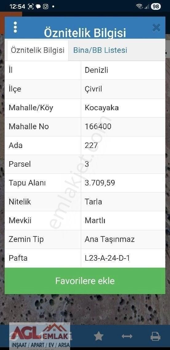 Çivril Kocayaka Mah.ucuza Tarla Satıyorum 3710.m2 - Görsel 3