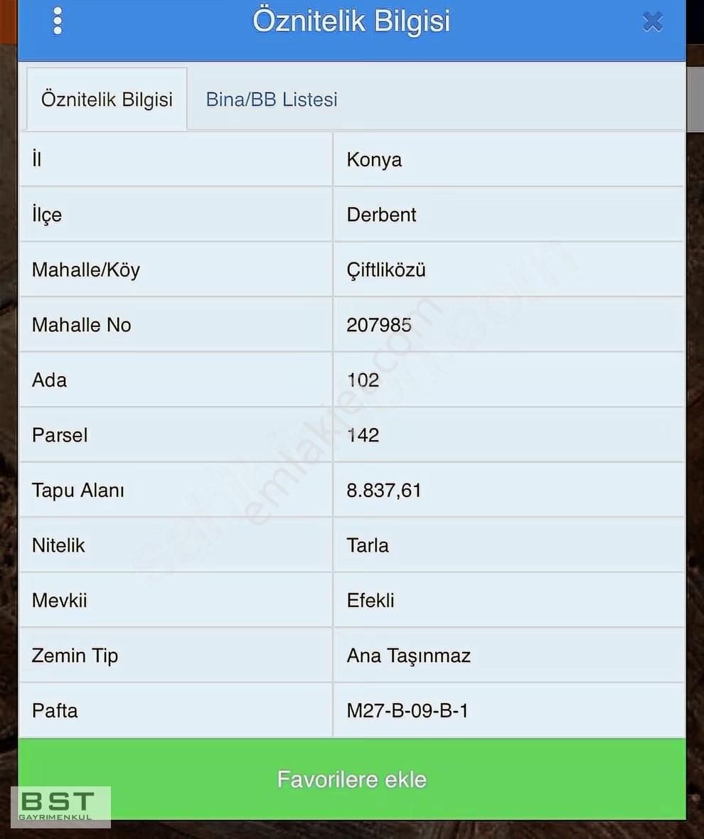 Derbent Çiftliközü'nde 8837 M2 Müstakil Tarla