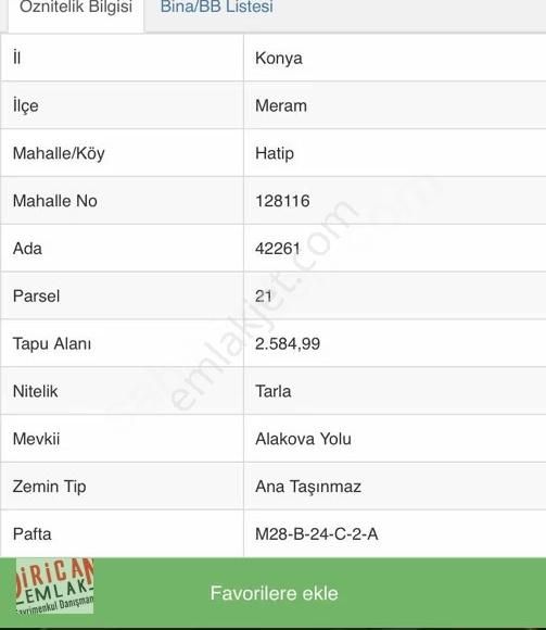 Dirican Dan Hatıp Mah.satılık Bahçe Yeri İçinde Konteyner Vardır