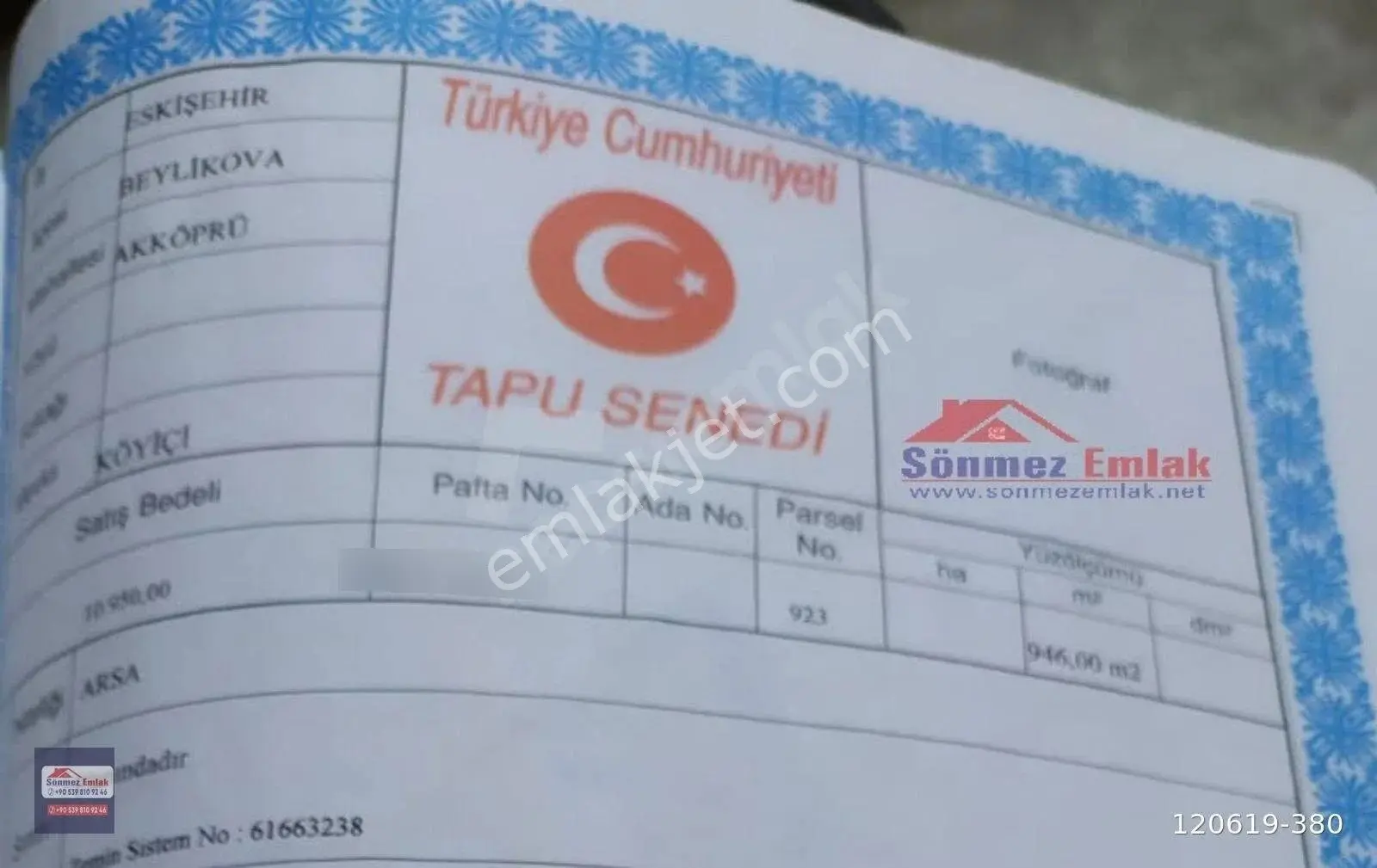 Eskişehir Beylikova Akköprü,de Takasa Açık Satılık Konut İmarlı 946m2 Arsa - Görsel 2