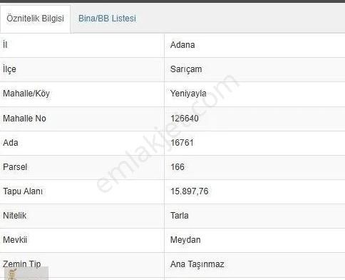 Sarıçam Yeniyaylada Satılık Tarla...