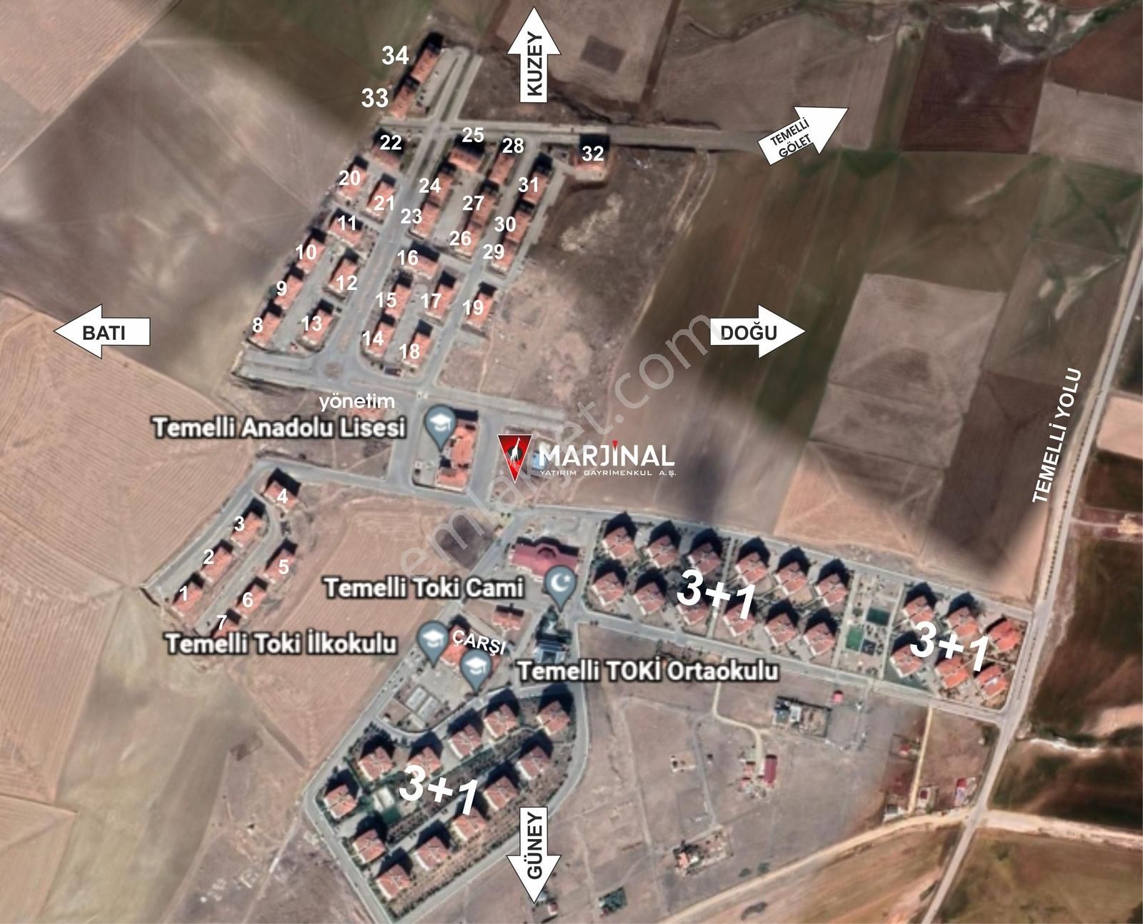 Temelli'de Toki Evlerinde Araç Takaslı Tapulu 1+1 Satılık Daire - Görsel 21