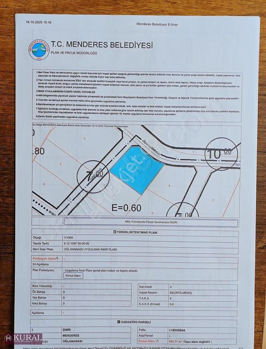 Oğlananasında 543 M2 Köşe Arsa Doğalgazlı 3 Kat Menderes İzmir - Görsel 16