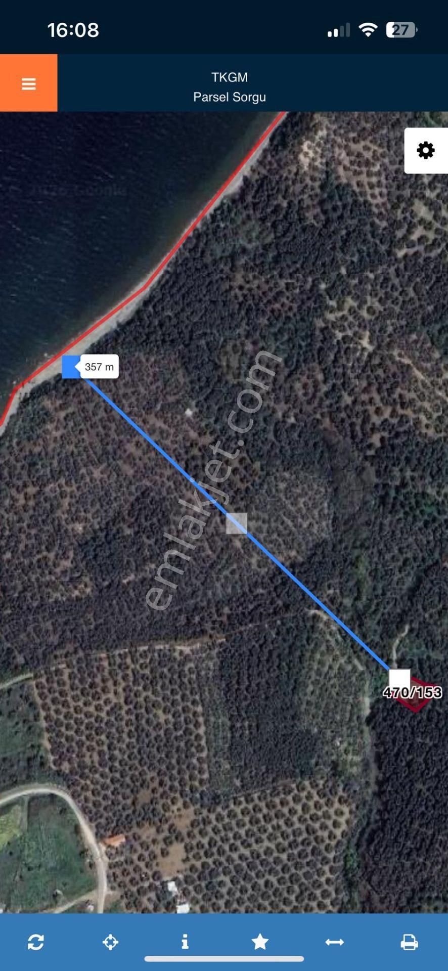 Cihan Emlak - Satılık Edincikte Denize 357m, Yola 18m Cepheli, Tek(müstakil) Tapulu 550m2 Zeytinlik - Görsel 5