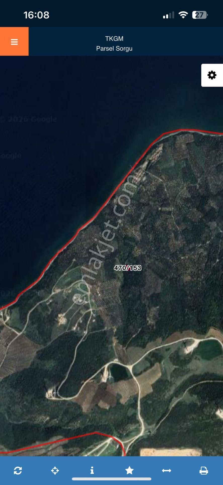 Cihan Emlak - Satılık Edincikte Denize 357m, Yola 18m Cepheli, Tek(müstakil) Tapulu 550m2 Zeytinlik - Görsel 8