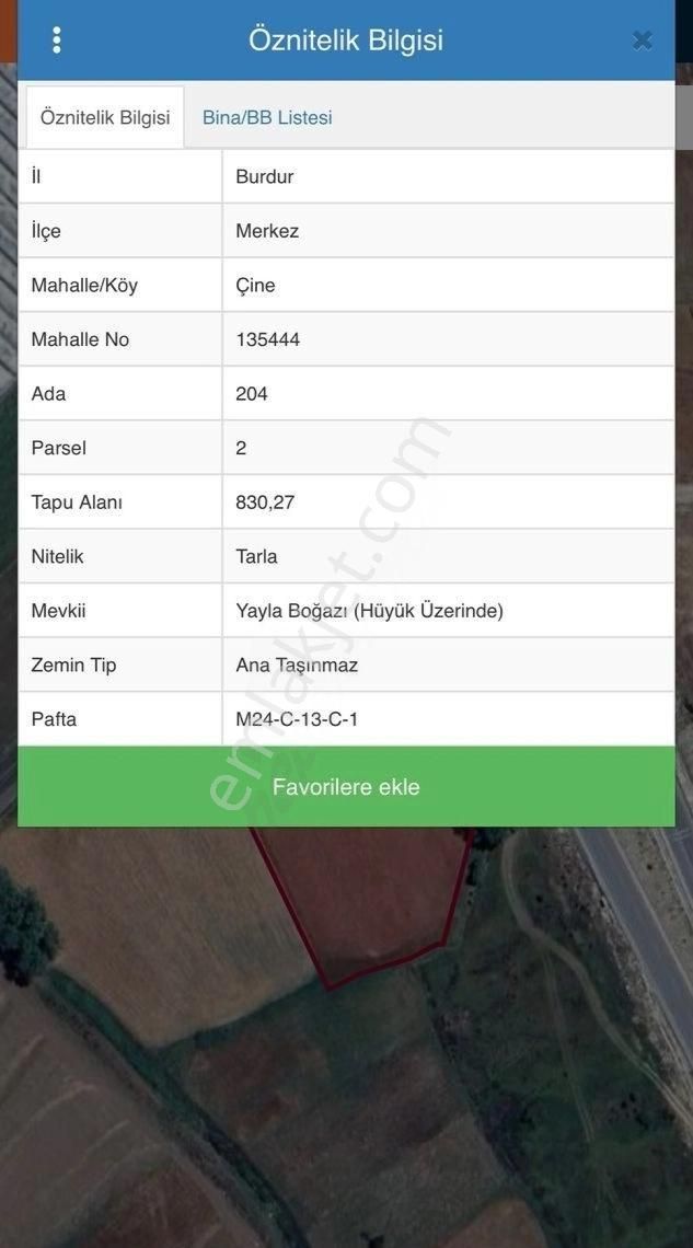 Burdur Merkez Çinede Antalya Karayolunda 3 Adet Satılık Tarla - Görsel 5
