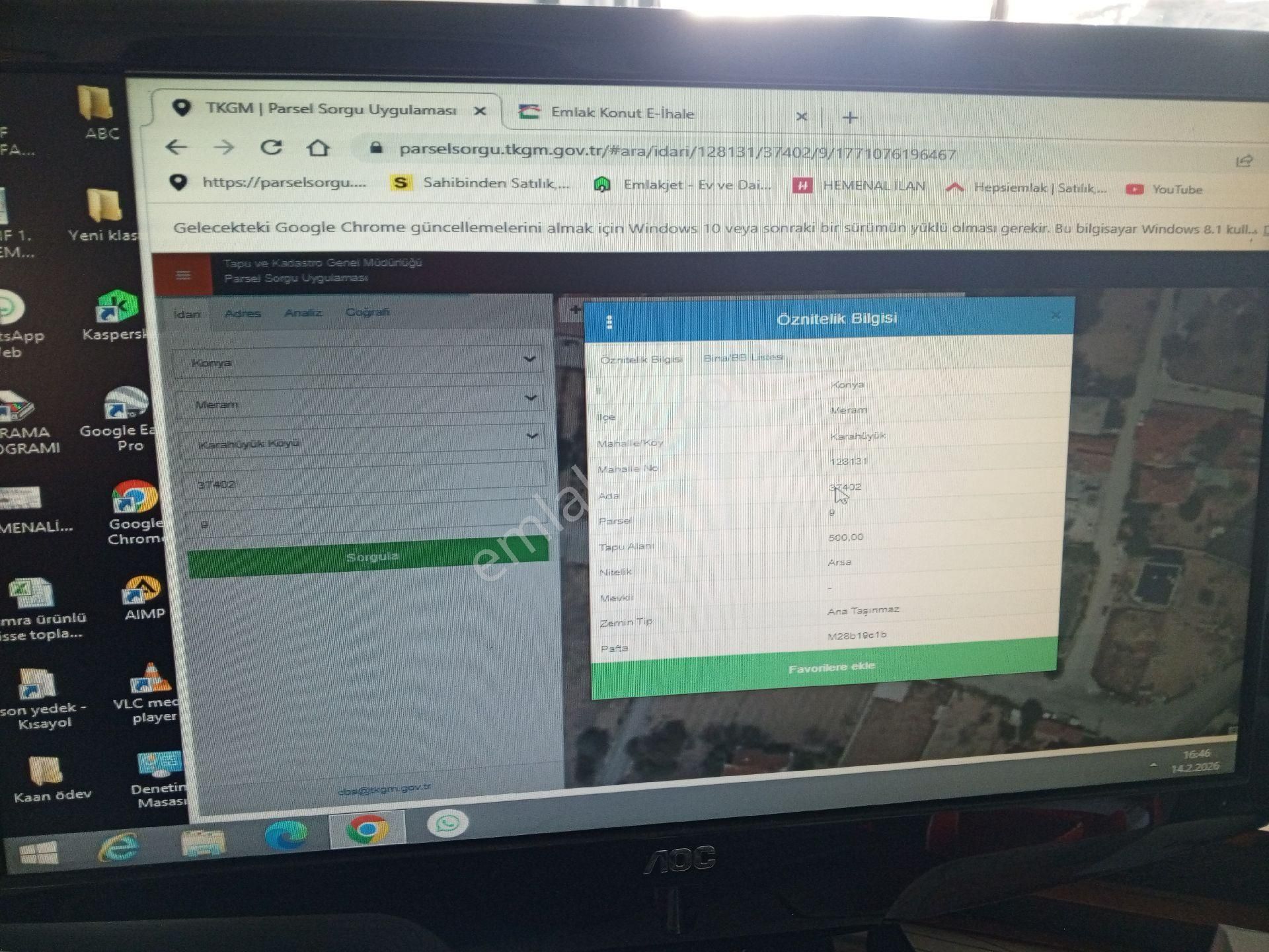 Konya Meram Karahüyük Mah.yerleşim Alanı İçinde 500 M2 Satılık Arsa - Görsel 3