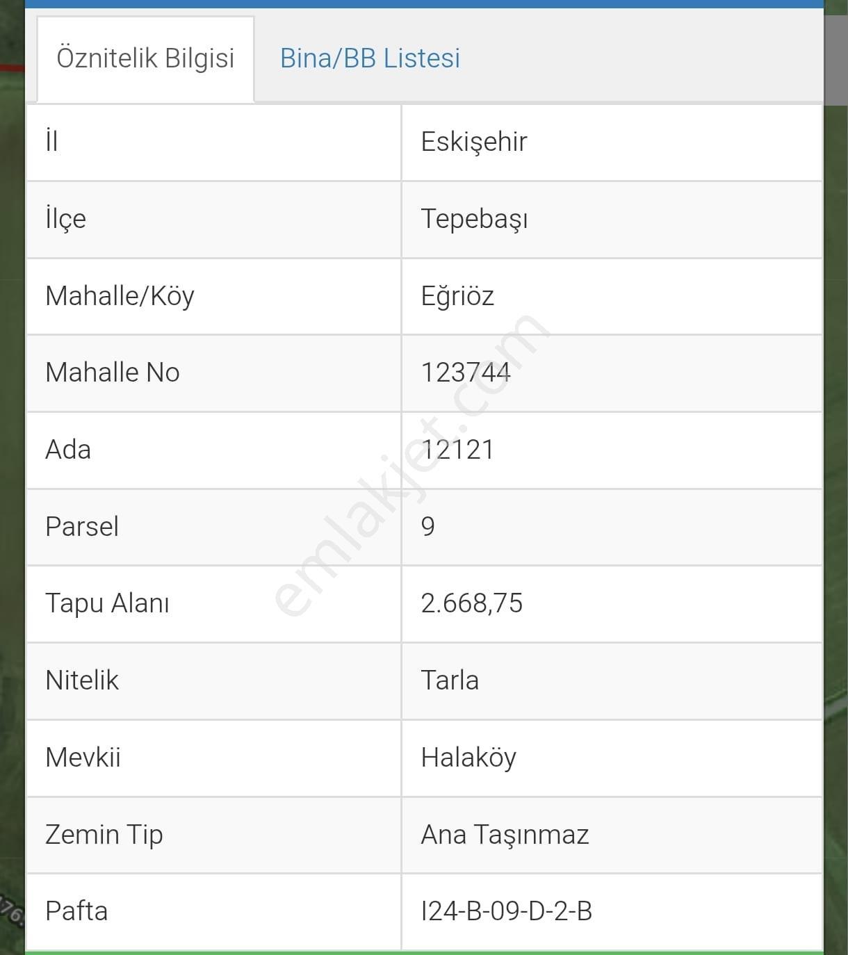 İki Emlaktan Eğriözde Satılık 2668 Mt. Tarla