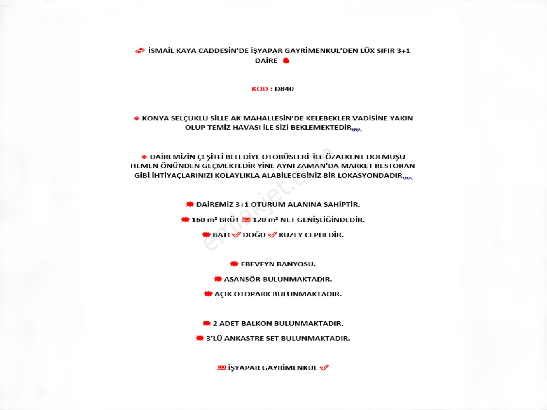 Sille Ak Mah. İşyapar Gayrimenkul'den Sıfır Lüks 3+1 Daire - Görsel 10