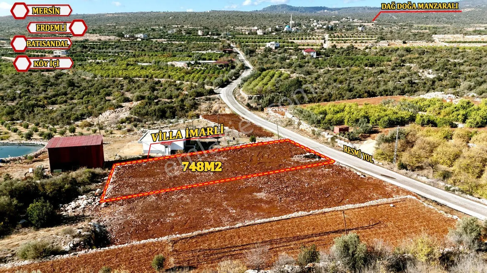Erdemli Batısandalda Kapanmaz Deniz Manzaralı 748 M² Satılık Villa Arsası - Görsel 3