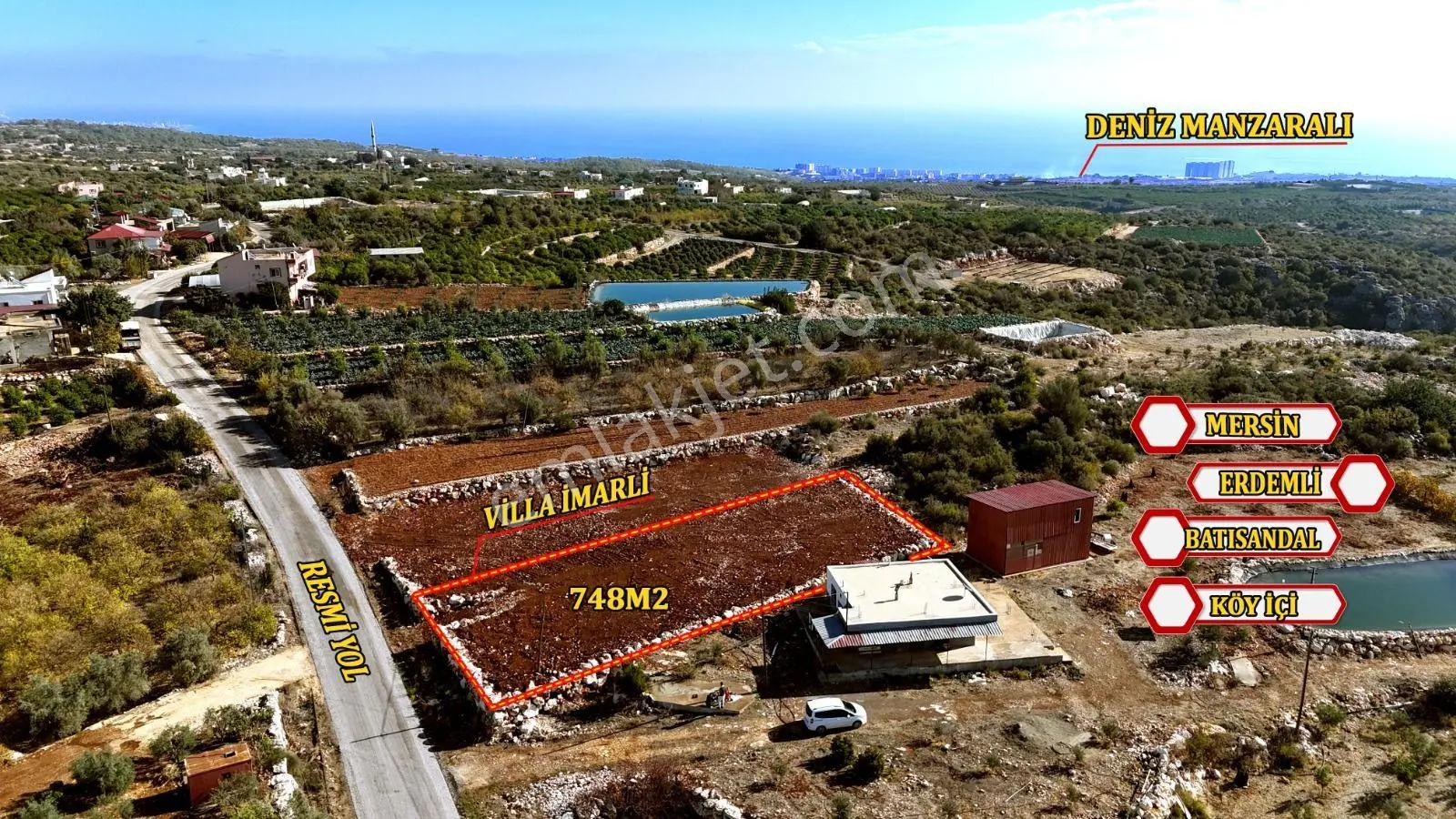 Erdemli Batısandalda Kapanmaz Deniz Manzaralı 748 M² Satılık Villa Arsası - Görsel 4