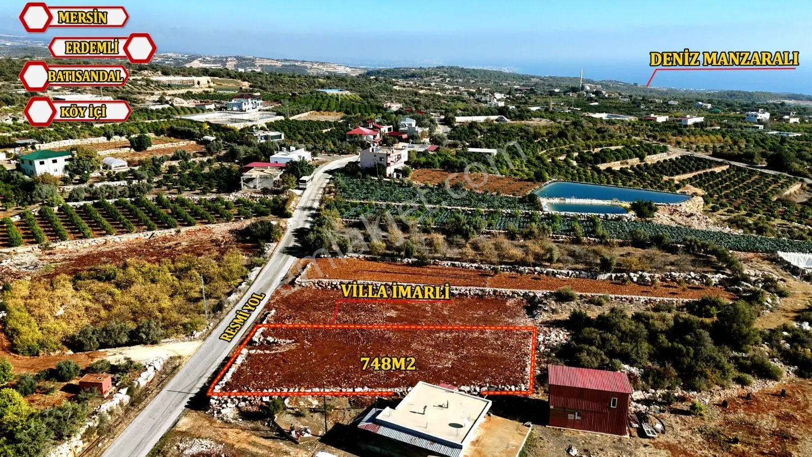 Erdemli Batısandalda Kapanmaz Deniz Manzaralı 748 M² Satılık Villa Arsası - Görsel 2