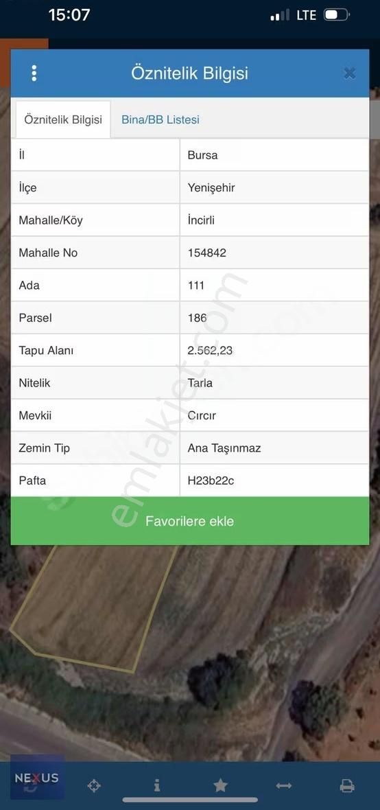 Bursa İncirli Mevki Satılık Tarla 2.562. Metre - Görsel 3
