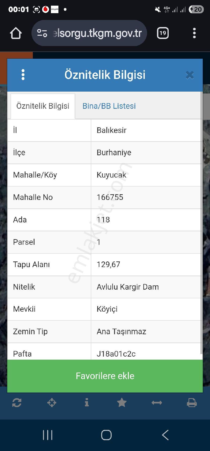 Burhaniye Kuyucak Satılık Kargır Dam Ve Arsası - Görsel 2