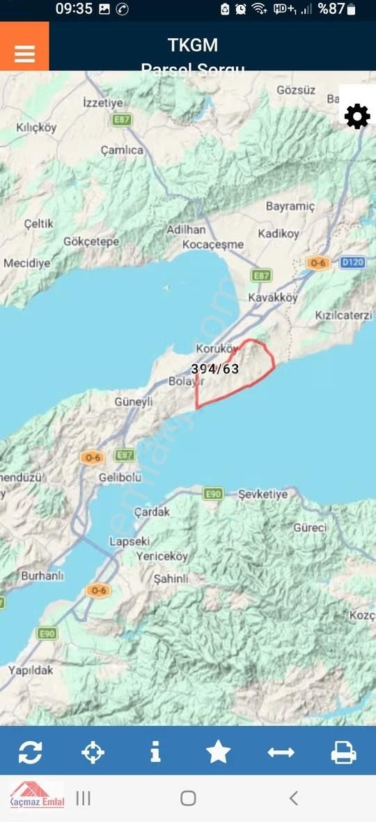 Gelibolu Demirtepede Deniz Gören 6.133 M2 Arazi Acil Satılıktır