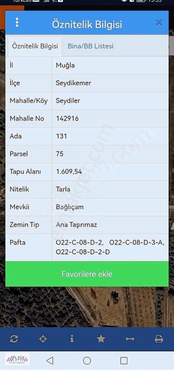 Seydikemer Seydilermahallesinde 1.600 M² Kuponyerimiz Satılık - Görsel 2