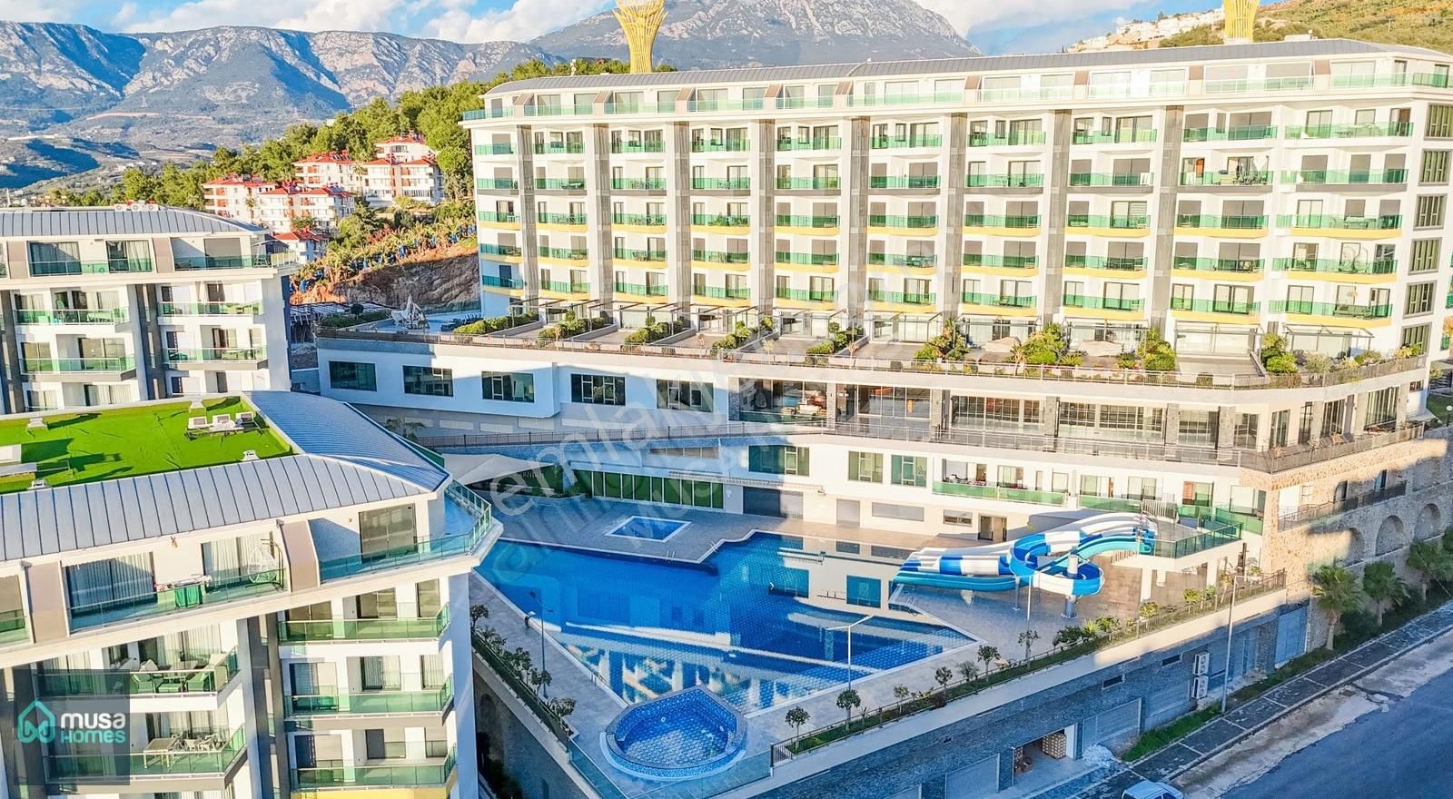 Alanya Kargıcak Mah. Konak Sitesinde Deniz Manzaralı 1+1 Daire - Görsel 18
