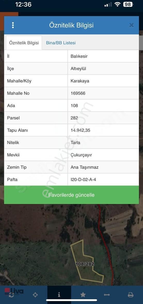 Liva'dan Altıeylül Karakaya'da Yatırımlık 14.942 M² Tarla - Görsel 2