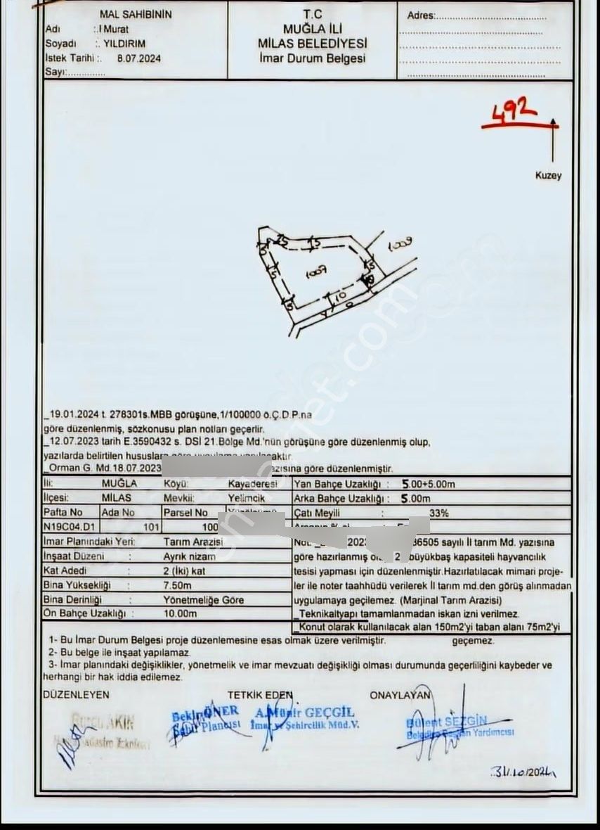 3.630 M2 İmarlı Tarla 150 M2 Ev Yapılabilir İmar İzni Alınmış !! - Görsel 5