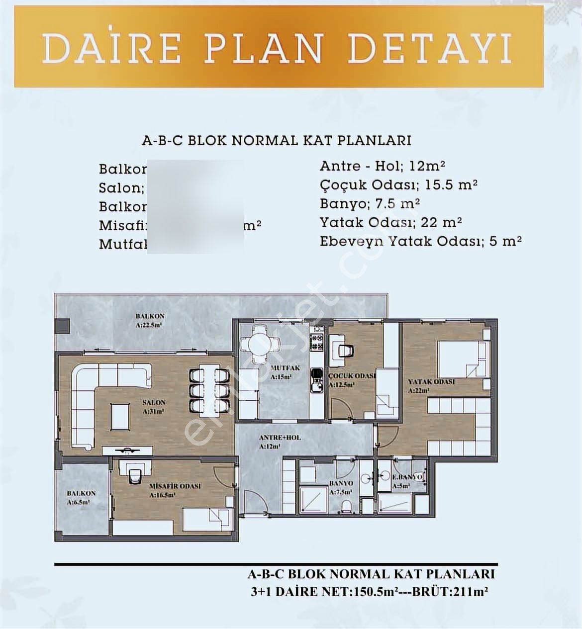 Zer Kayapa'da 3+1 Ara Kat Kiralık Daire - Görsel 23