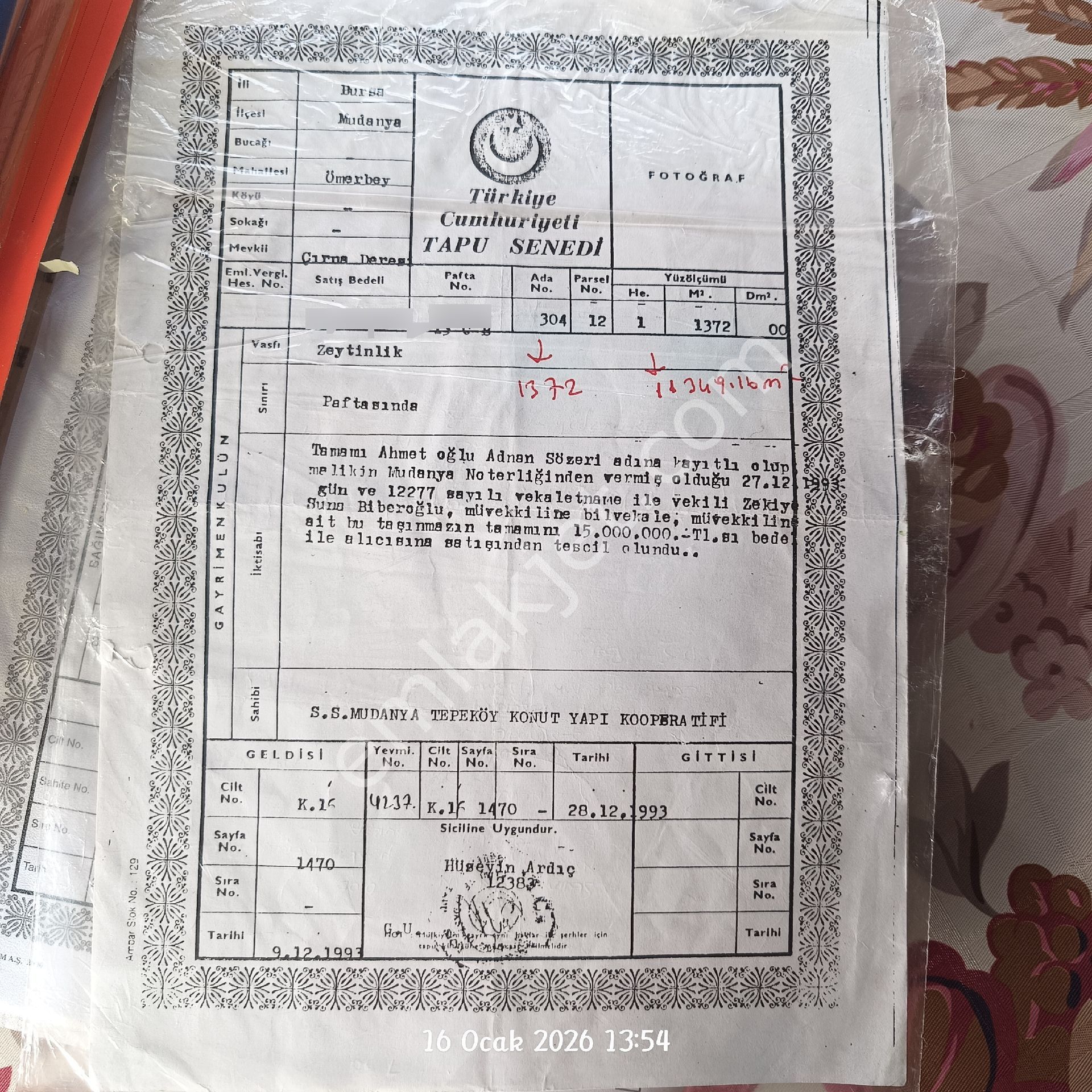 Kooperatif Hissesi 1372 M2