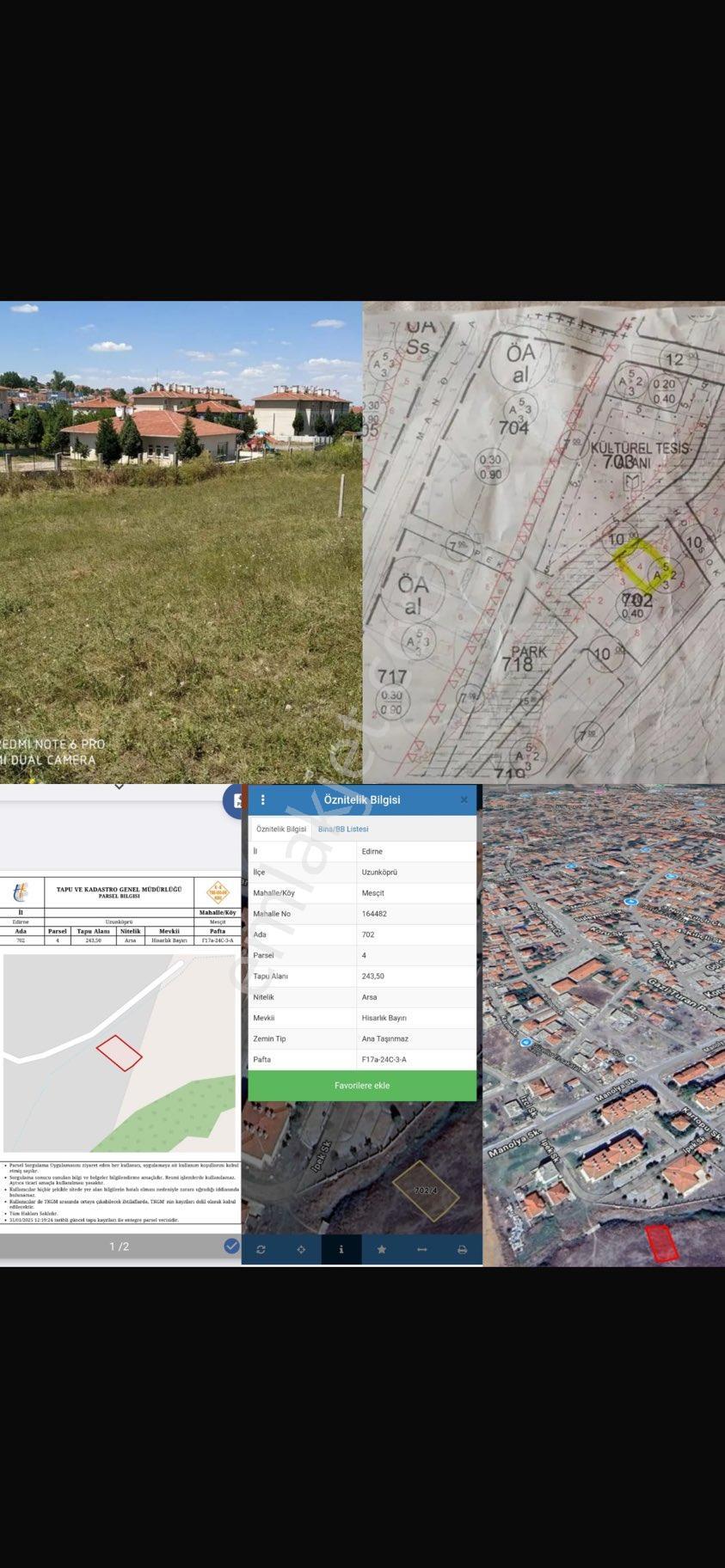 Edirne Uzun Köprü Mesçit Konut Ve Villa İmarlı Satılık Arsa